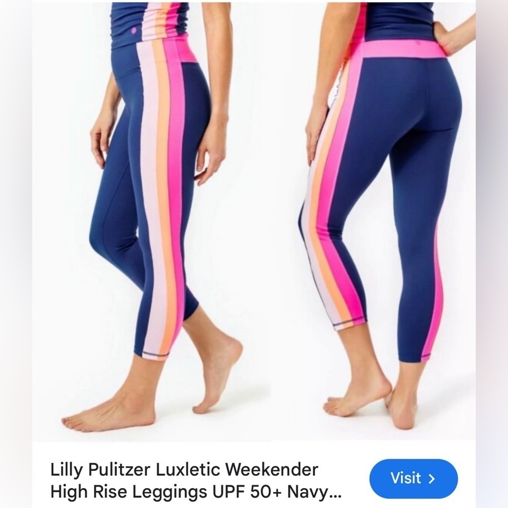 Lilly Pulitzer Luxletic Weekender High-Rise Midi Women's Oyster Bay Leggings